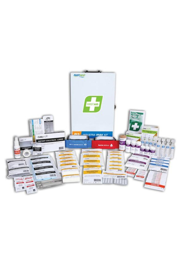 R2 Industra Max First Aid Kit, Metal Wall Mount
